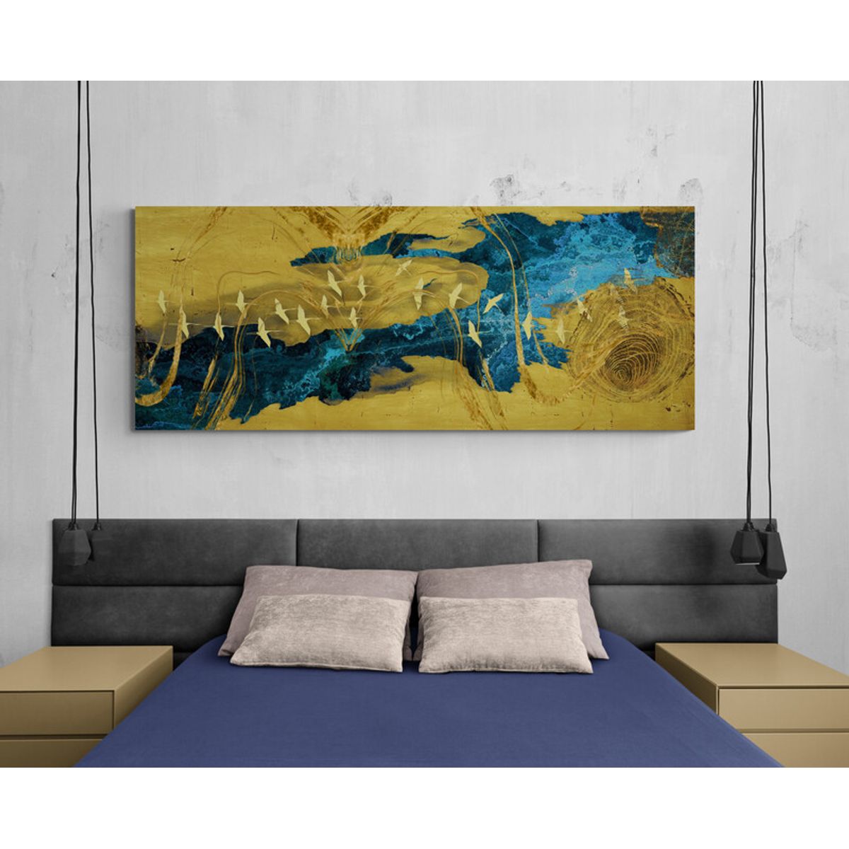 TAYRONA STORE - Cuadro En Lienzo Para Habitaciones Diseño Minimalista 485 100x40cm