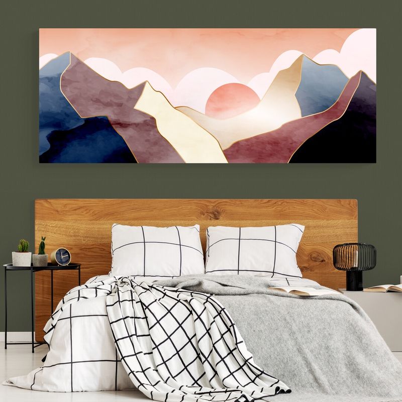 TAYRONA STORE - Cuadro En Lienzo Para Habitaciones Atardecer Minimalista 005 100x40cm