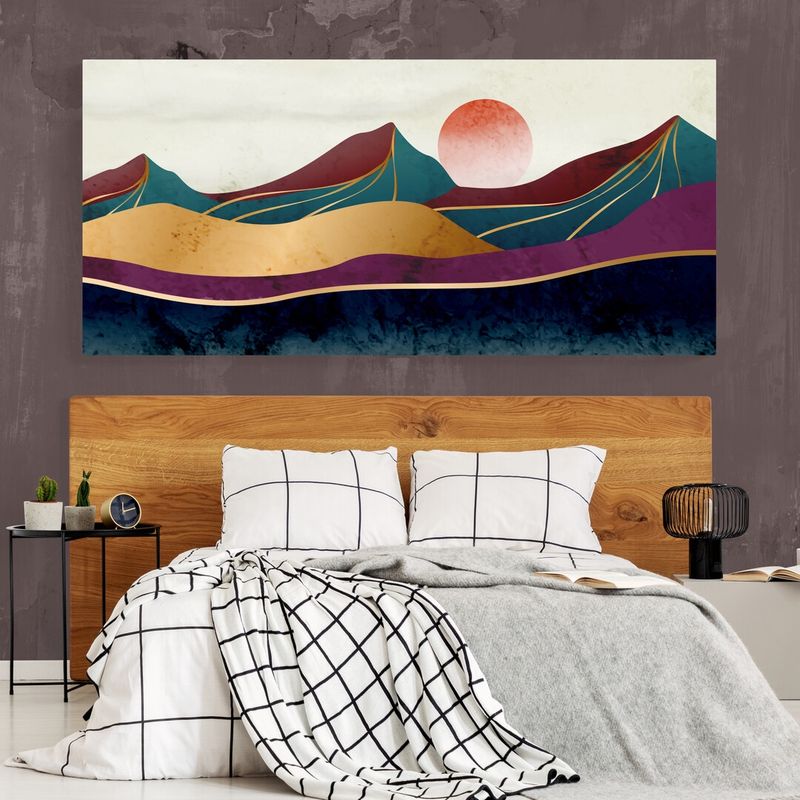 TAYRONA STORE - Cuadro En Lienzo Para Habitaciones Atardecer Minimalista 025 100x40cm