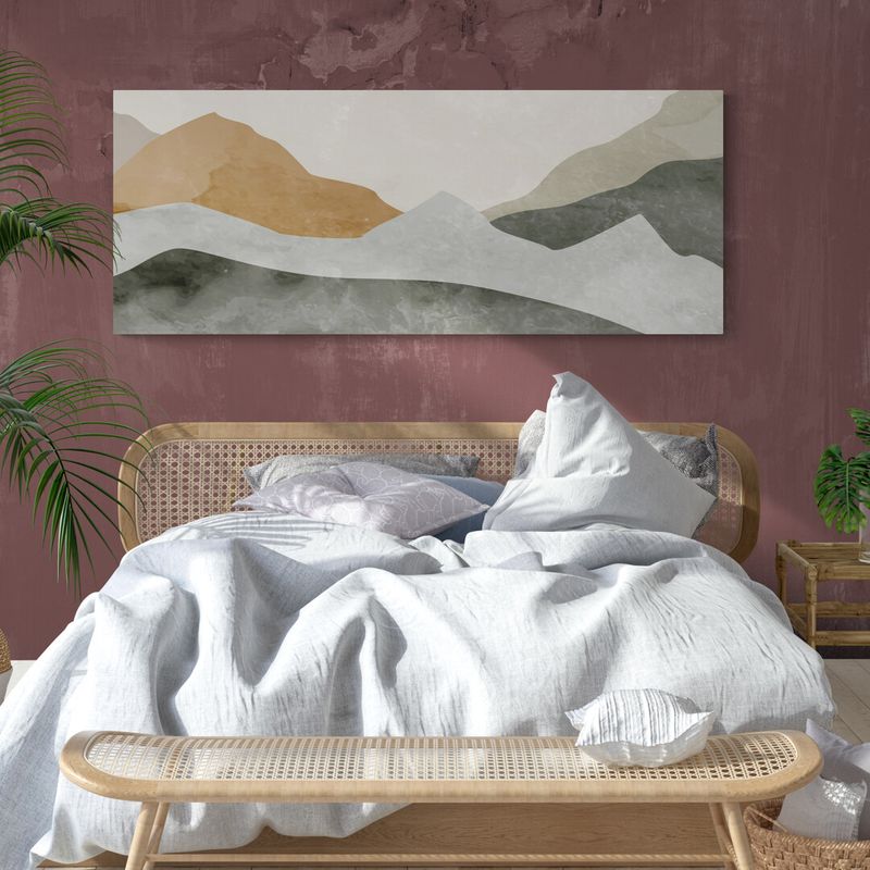 TAYRONA STORE - Cuadro En Lienzo Para Habitaciones Montañas Minimalistas 006 100x40cm