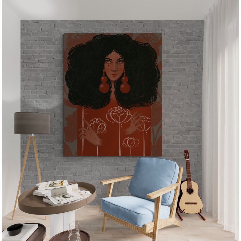 TAYRONA STORE - Cuadro Lienzo Para Habitaciones Pintura Mujer Africana 215 100x125cm