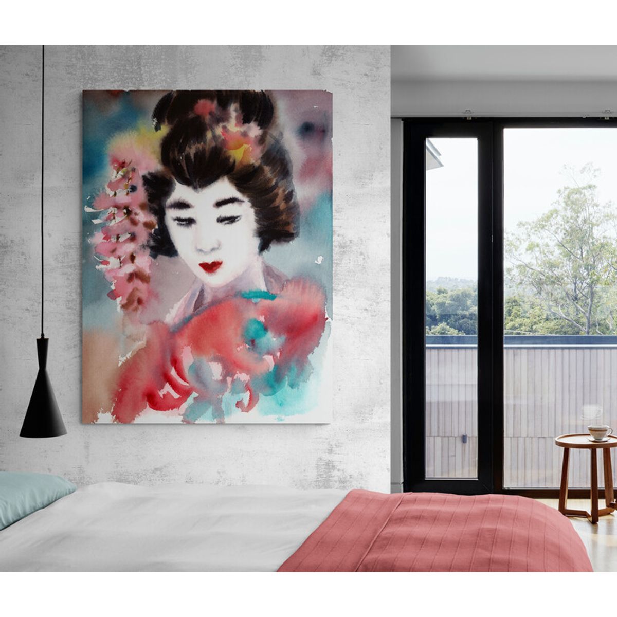 TAYRONA STORE - Cuadro En Lienzo Para Habitaciones Pintura Mujer Geisha 142 30x40cm.