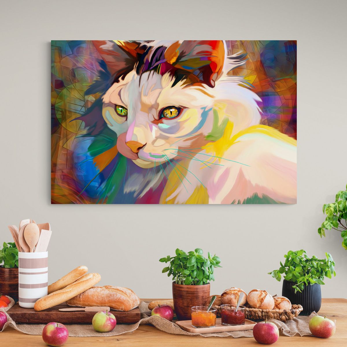 TAYRONA STORE - Cuadro En Lienzo Para Habitaciones Gatos 219 50x35cm