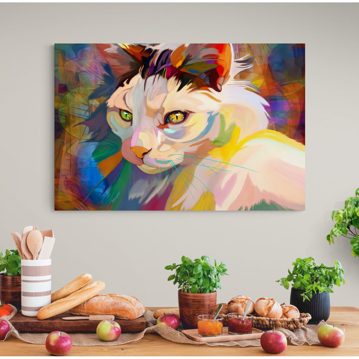 TAYRONA STORE - Cuadro En Lienzo Para Habitaciones Gatos 219 50x35cm