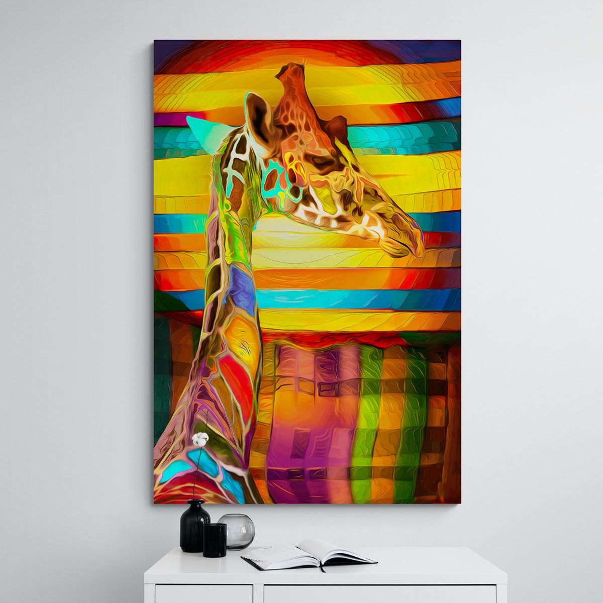 TAYRONA STORE - Cuadro En Lienzo Para Habitaciones Girafa 005 35x50cm