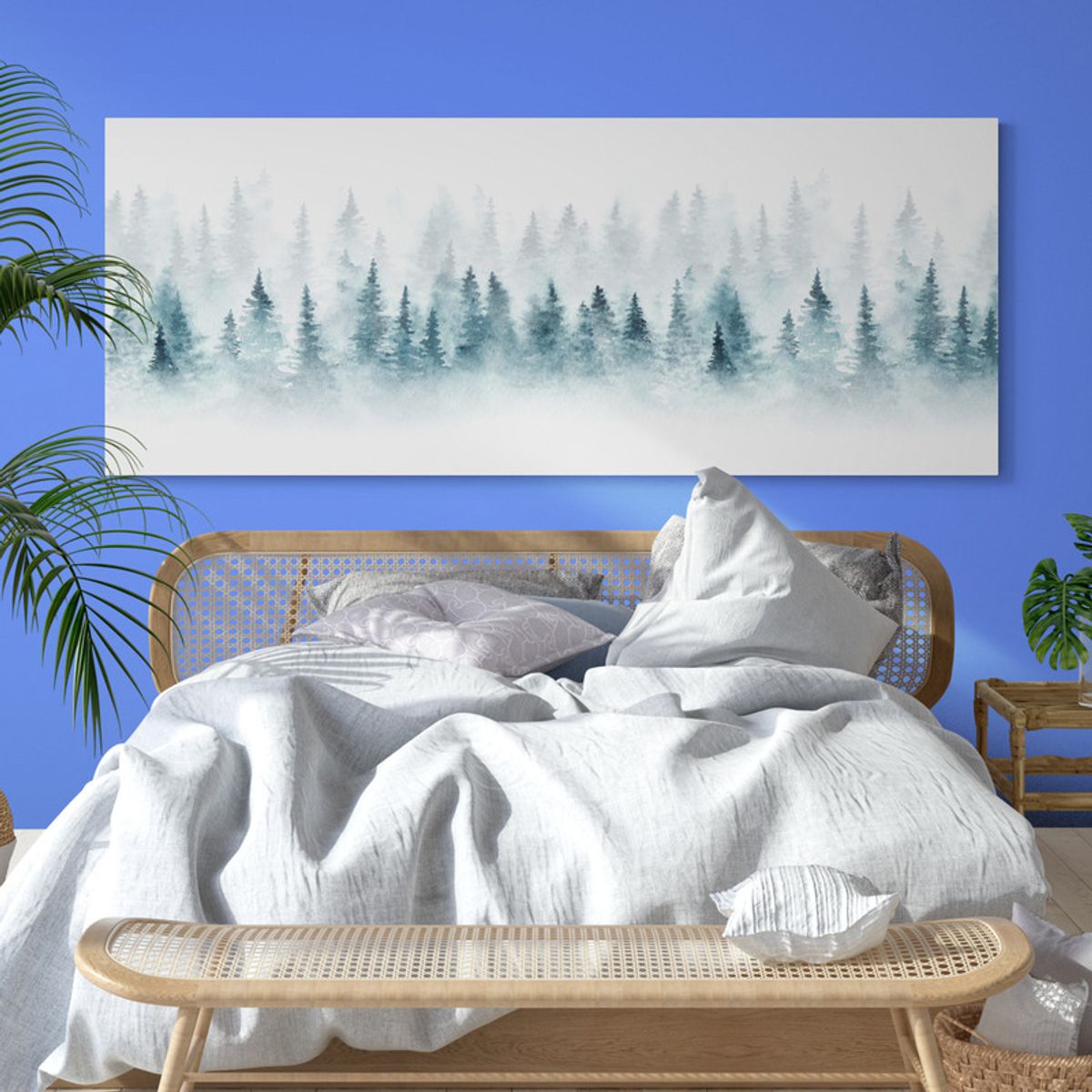 TAYRONA STORE - Cuadro En Lienzo Para Habitaciones Pintura Arboles 129 100x40cm