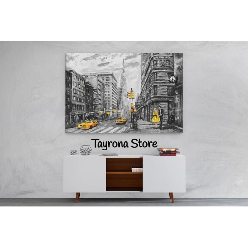 TAYRONA STORE - Cuadro En Lienzo Para Habitaciones Pintura New York 05 120x80cm