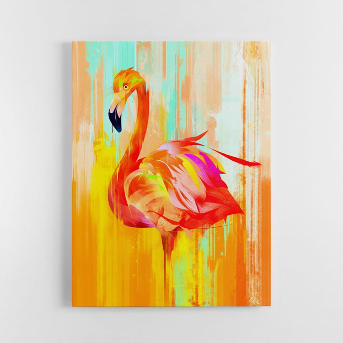 TAYRONA STORE - Cuadro En Lienzo Para Habitaciones Pintura Flamenco 02 60x80cm