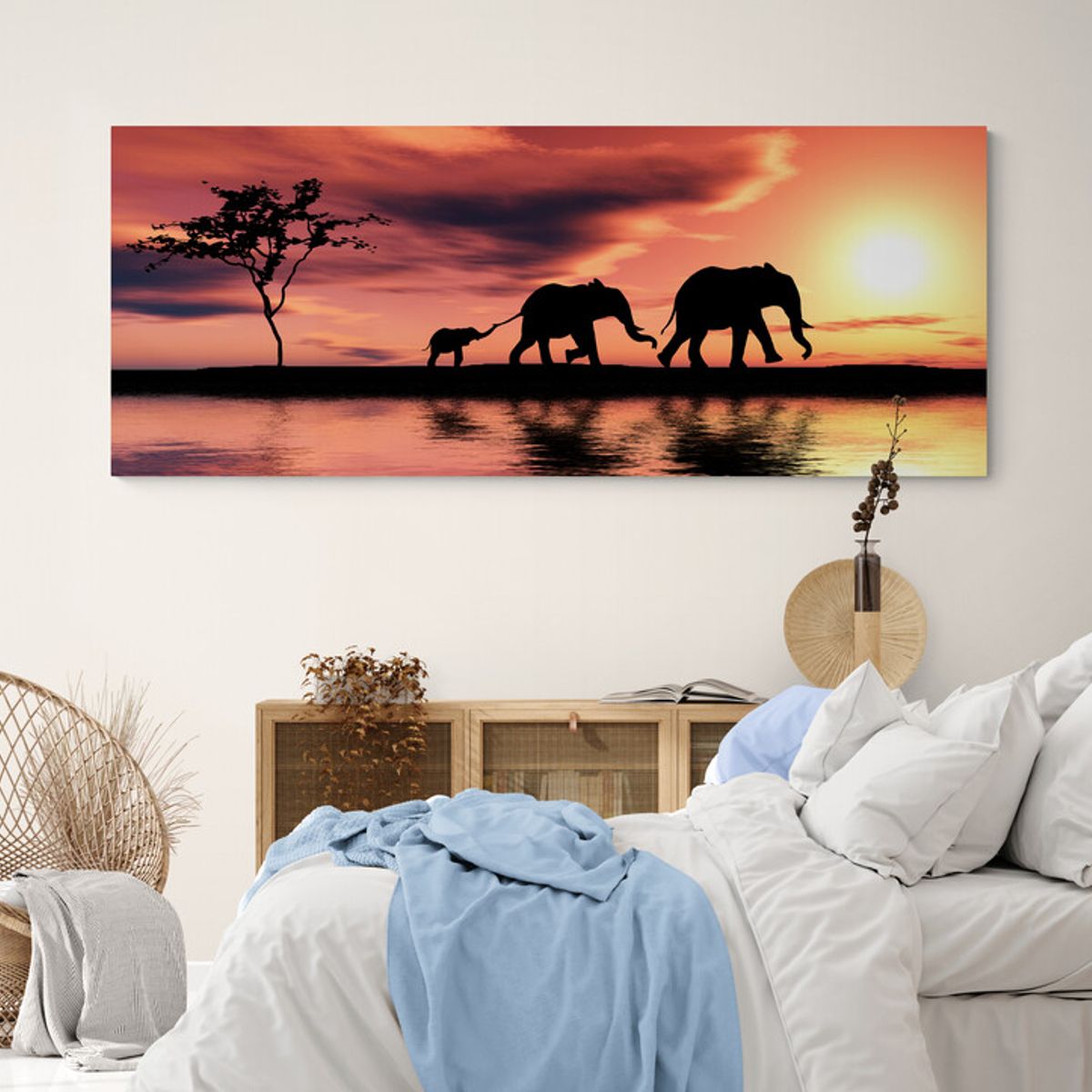 TAYRONA STORE - Cuadro En Lienzo Para Habitaciones Elefante 133 125x50cm