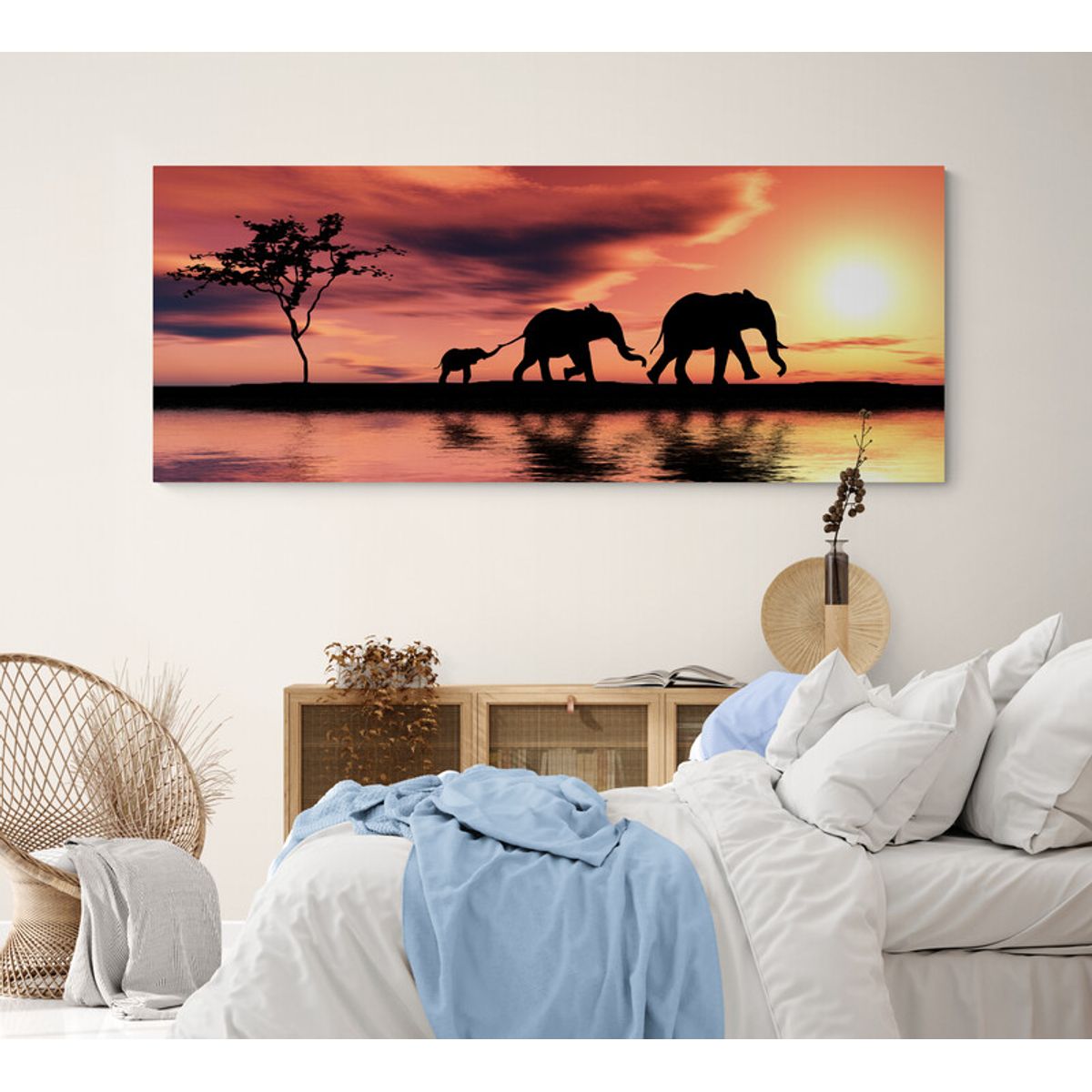 TAYRONA STORE - Cuadro En Lienzo Para Habitaciones Elefante 133 125x50cm