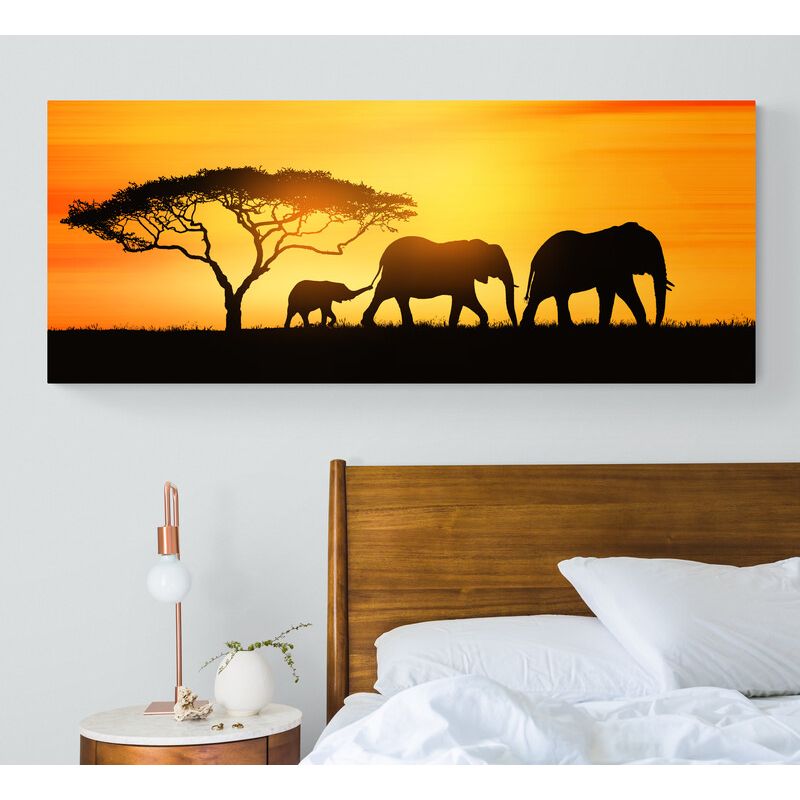 TAYRONA STORE - Cuadro En Lienzo Para Habitaciones Elefante 140 100x40cm