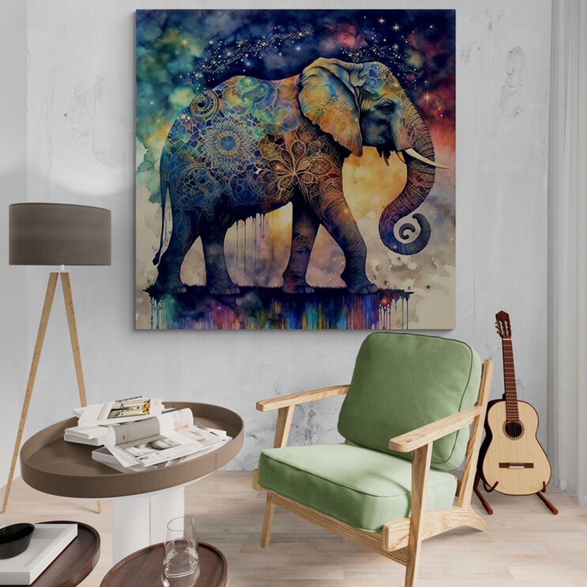 TAYRONA STORE - Cuadro En Lienzo Para Habitaciones Elefantes 192 50x50cm