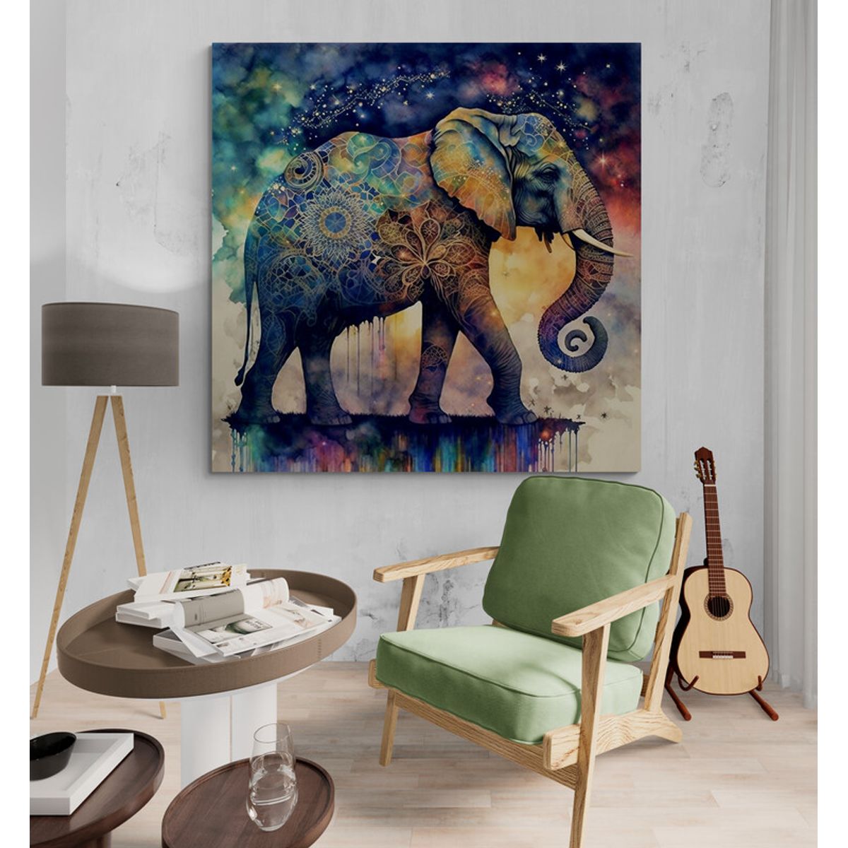 TAYRONA STORE - Cuadro En Lienzo Para Habitaciones Elefantes 192 50x50cm