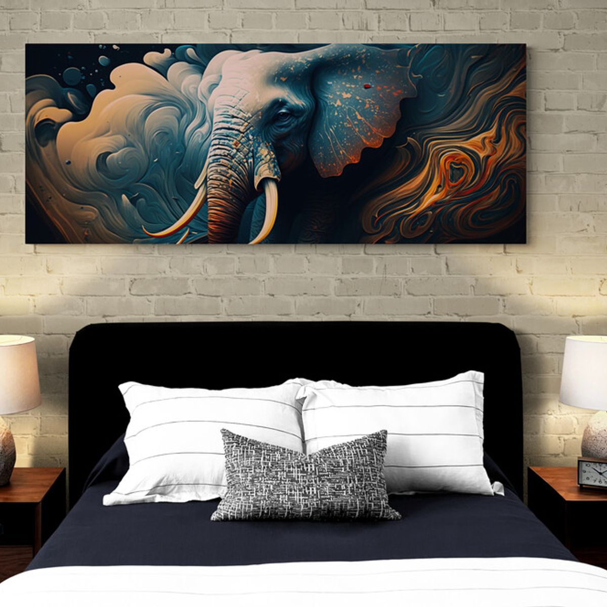 TAYRONA STORE - Cuadro En Lienzo Para Habitaciones Elefantes 341 150x60cm