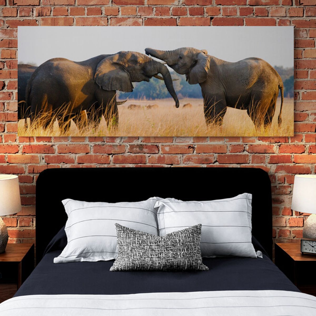 TAYRONA STORE - Cuadro En Lienzo Para Habitaciones Elefantes 352 125x50cm