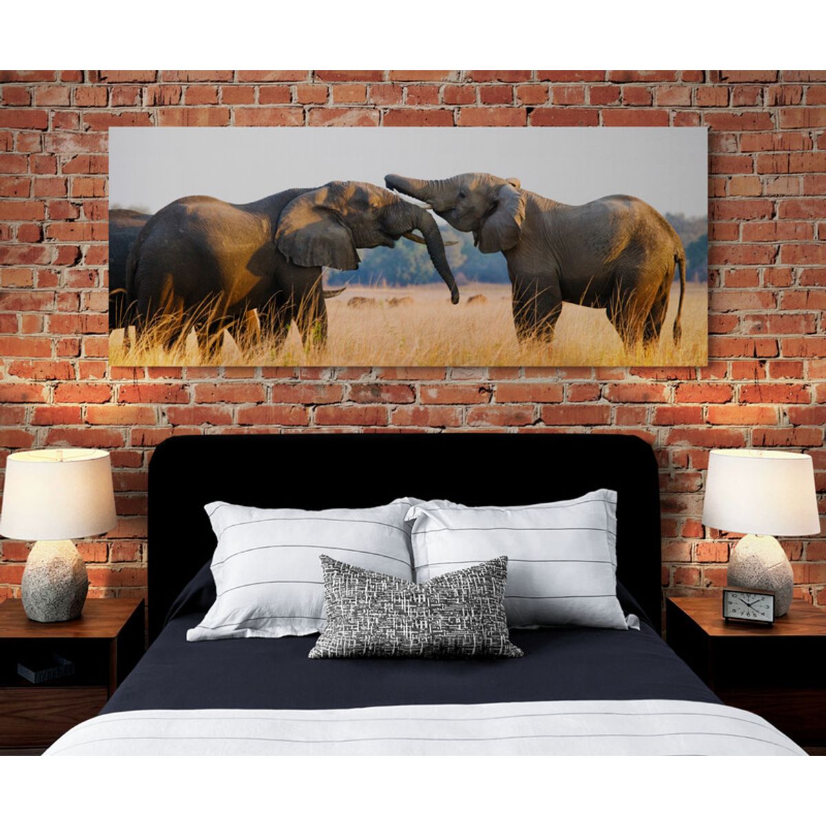 TAYRONA STORE - Cuadro En Lienzo Para Habitaciones Elefantes 352 125x50cm