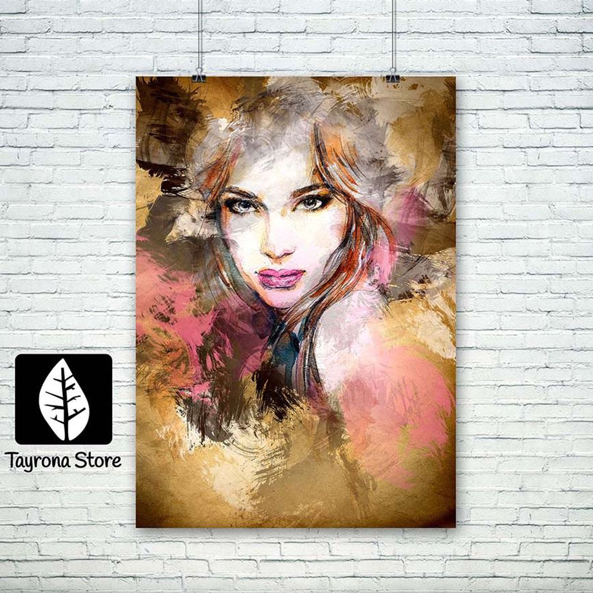 TAYRONA STORE - Cuadro En Lienzo Para Habitaciones Cara Mujer Art 14 120x80cm