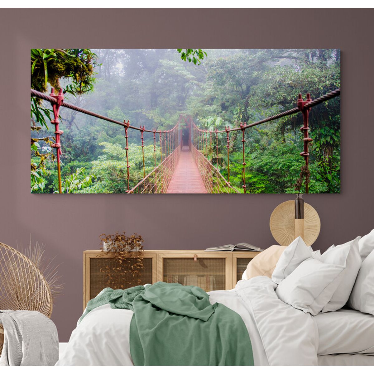 TAYRONA STORE - Cuadro En Lienzo Para Habitaciones Bosque Verde 021 130x60cm