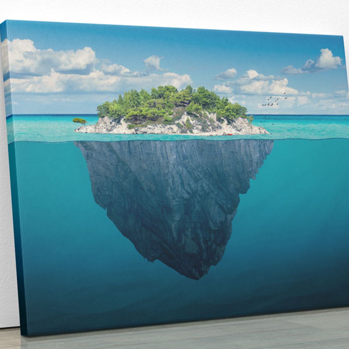 TAYRONA STORE - Cuadro En Lienzo Para Habitaciones Playa Isla 79 100x80cm