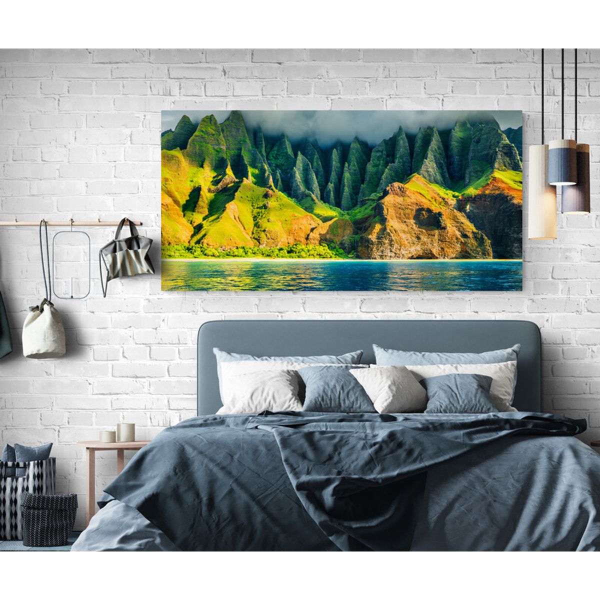 TAYRONA STORE - Cuadro En Lienzo Para Habitaciones Montanas Muelle 025 125x50cm