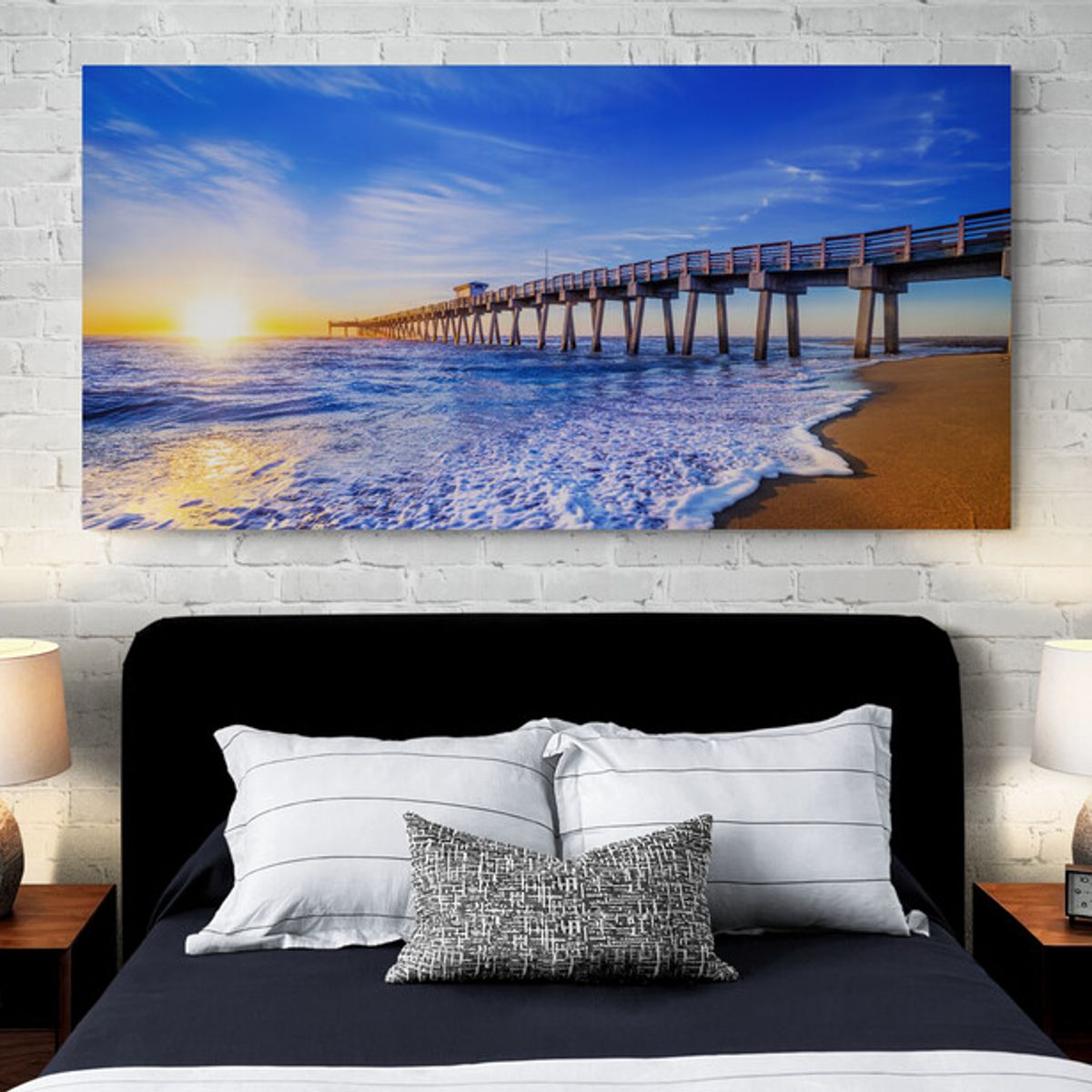 TAYRONA STORE - Cuadro En Lienzo Para Habitaciones Muelle Atardecer 001 90x40cm