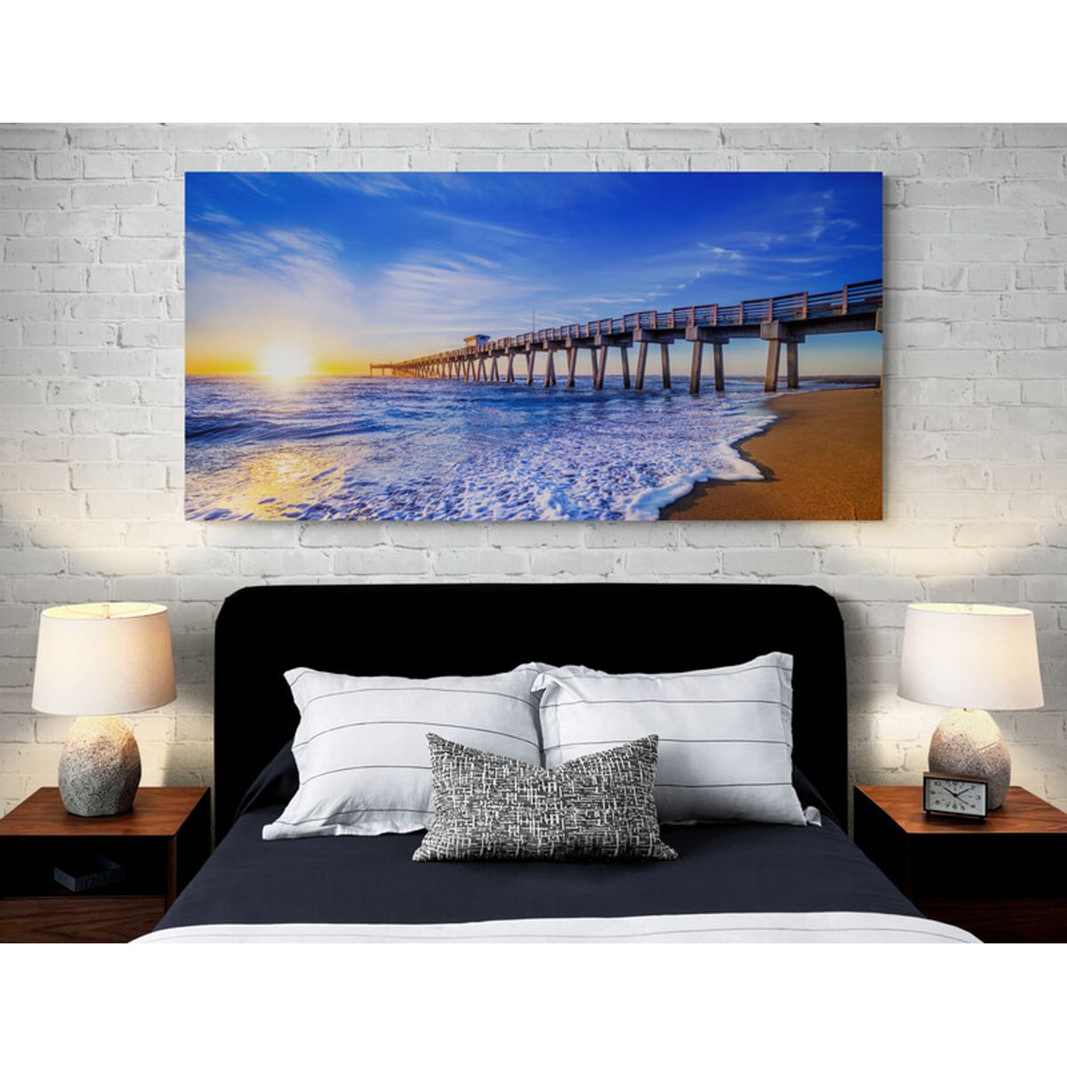 TAYRONA STORE - Cuadro En Lienzo Para Habitaciones Muelle Atardecer 001 90x40cm