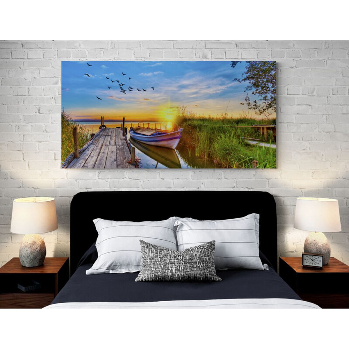 TAYRONA STORE - Cuadro En Lienzo Para Habitaciones Muelle Atardecer 002 90x40cm