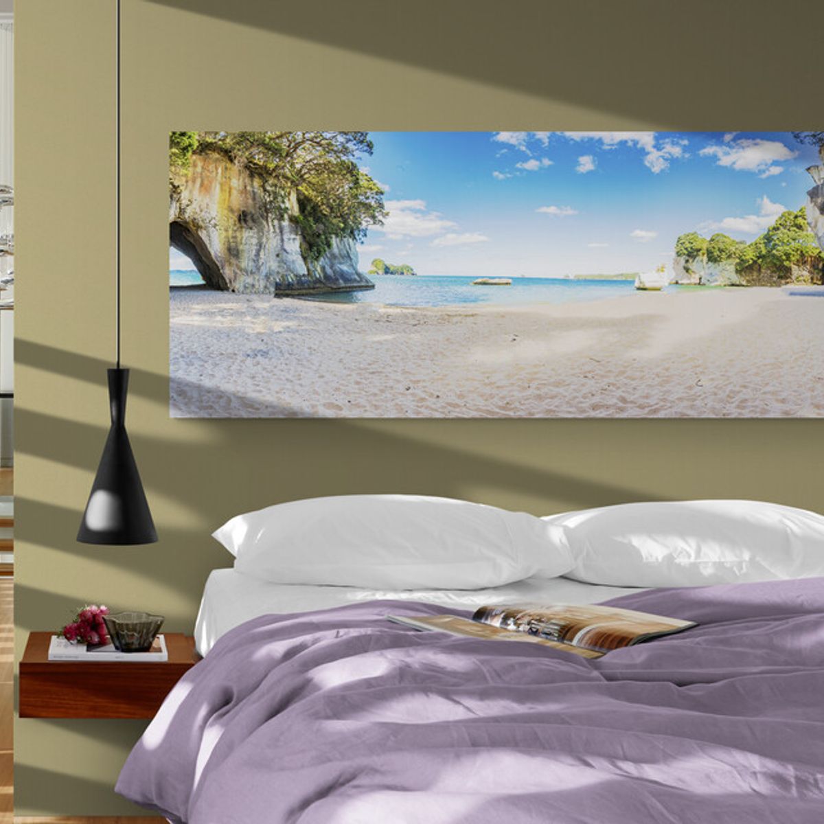 TAYRONA STORE - Cuadro En Lienzo Para Habitaciones New Seland Playa 167 175x70cm