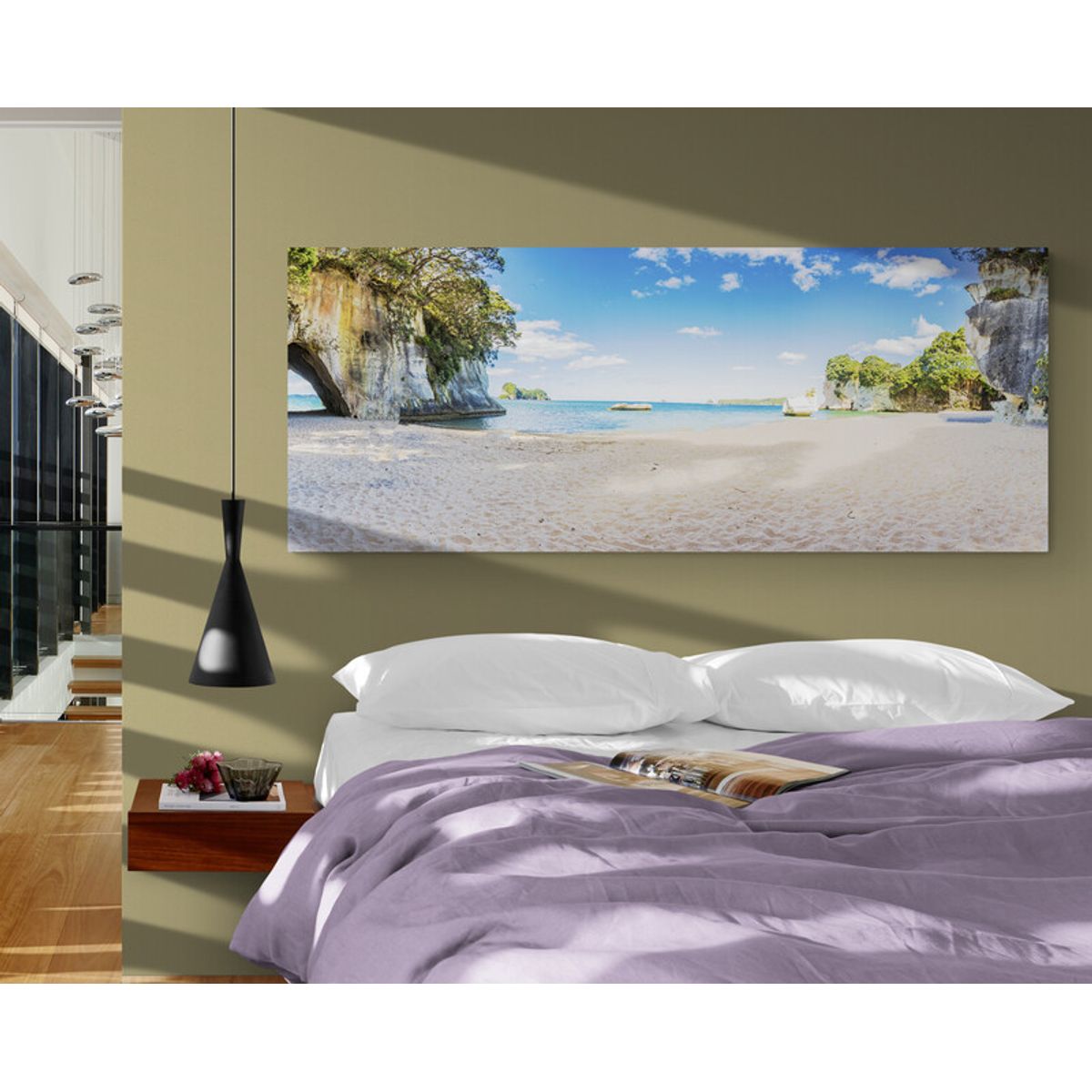 TAYRONA STORE - Cuadro En Lienzo Para Habitaciones New Seland Playa 167 175x70cm