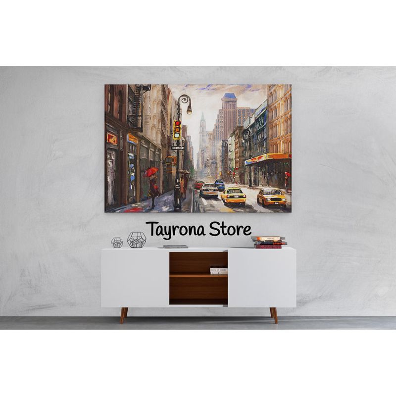 TAYRONA STORE - Cuadro En Lienzo Para Habitaciones Pintura New York 02 120x80cm
