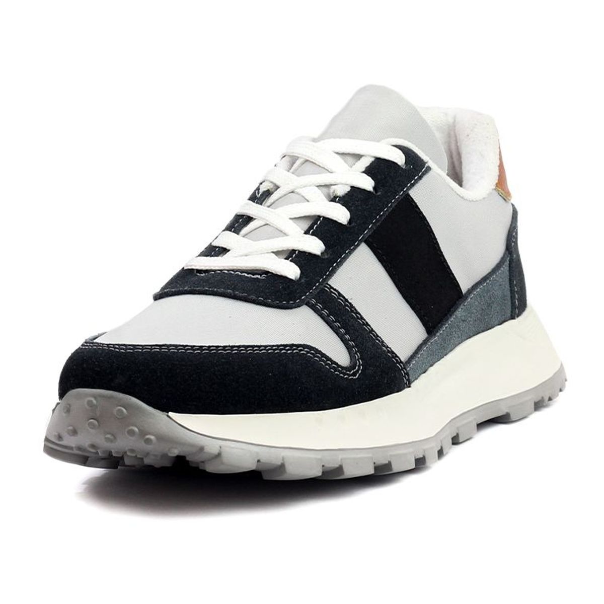 INCO - Tenis en Cuero para Hombre Negro por Gris INCO I002