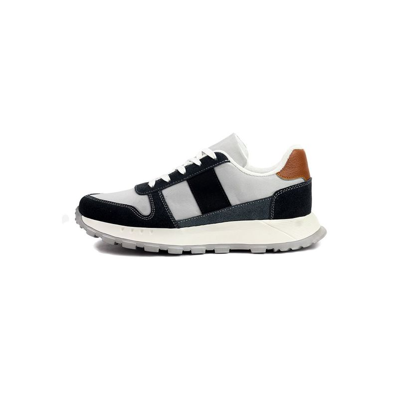 INCO - Tenis en Cuero para Hombre Negro por Gris INCO I002