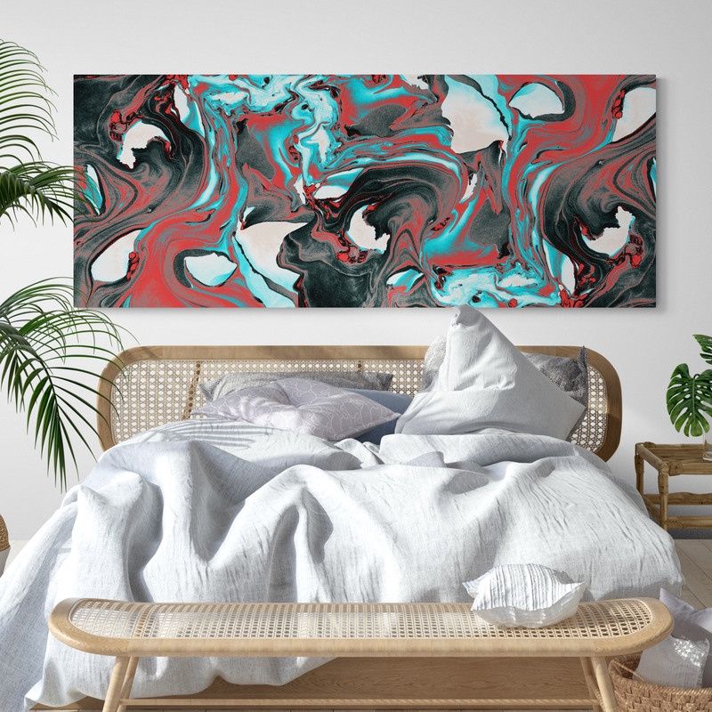 TAYRONA STORE - Cuadro En Lienzo Para Habitaciones Abstracto Colores 079 100x40cm
