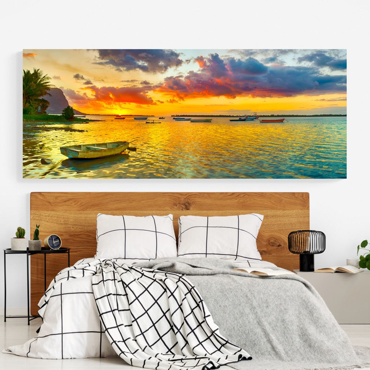 TAYRONA STORE - Cuadro En Lienzo Para Habitaciones Playa Atardecer 106 125x50cm