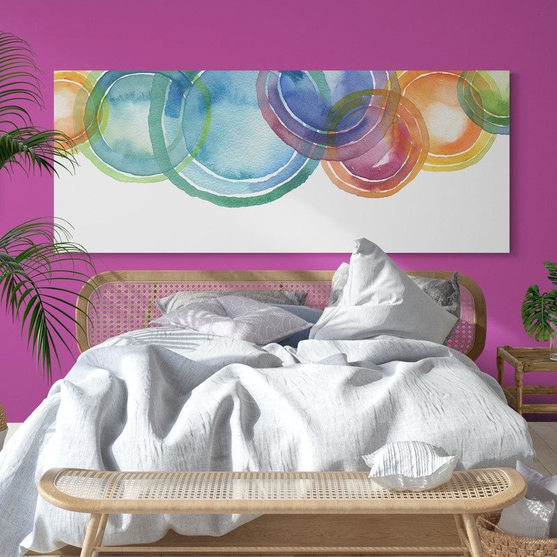 TAYRONA STORE - Cuadro En Lienzo Para Habitaciones Abstracto Colores 266 100x40cm