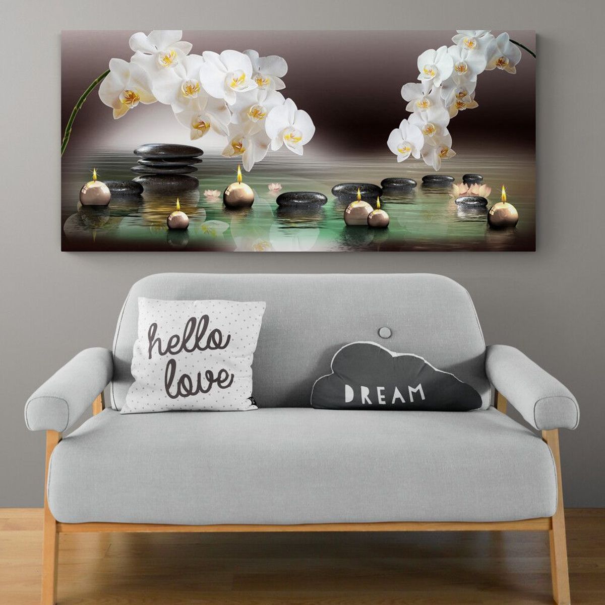 TAYRONA STORE - Cuadro En Lienzo Para Habitaciones Jardin Zen 07 120x55cm