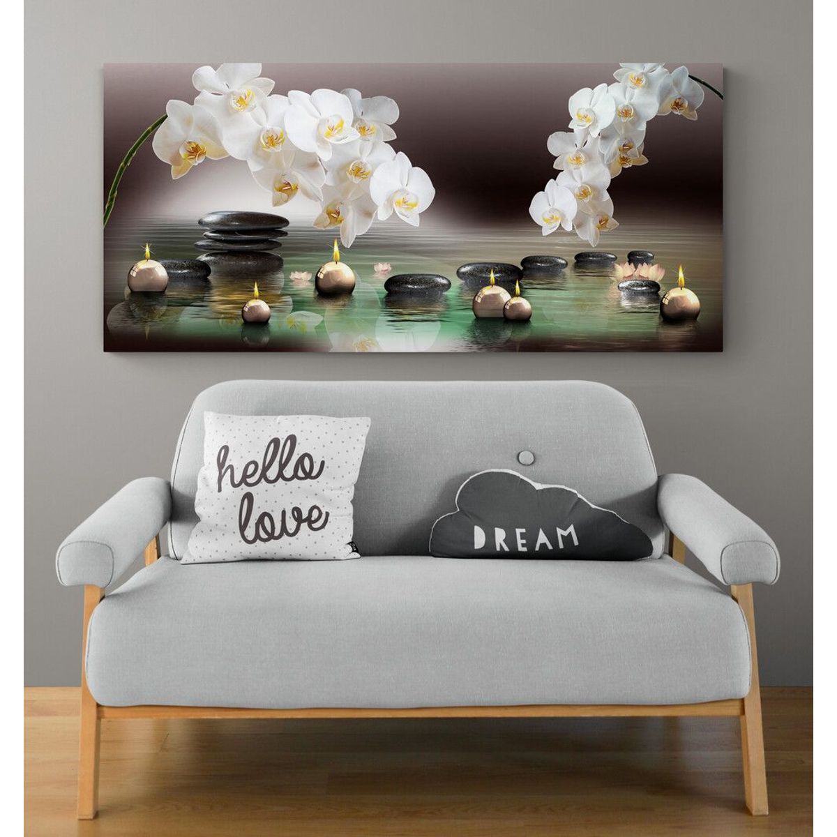 TAYRONA STORE - Cuadro En Lienzo Para Habitaciones Jardin Zen 07 120x55cm