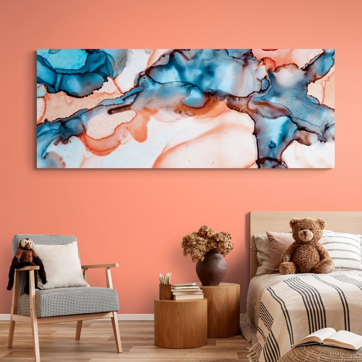 TAYRONA STORE - Cuadro En Lienzo Para Habitaciones Abstracto Colores 273 100x40cm