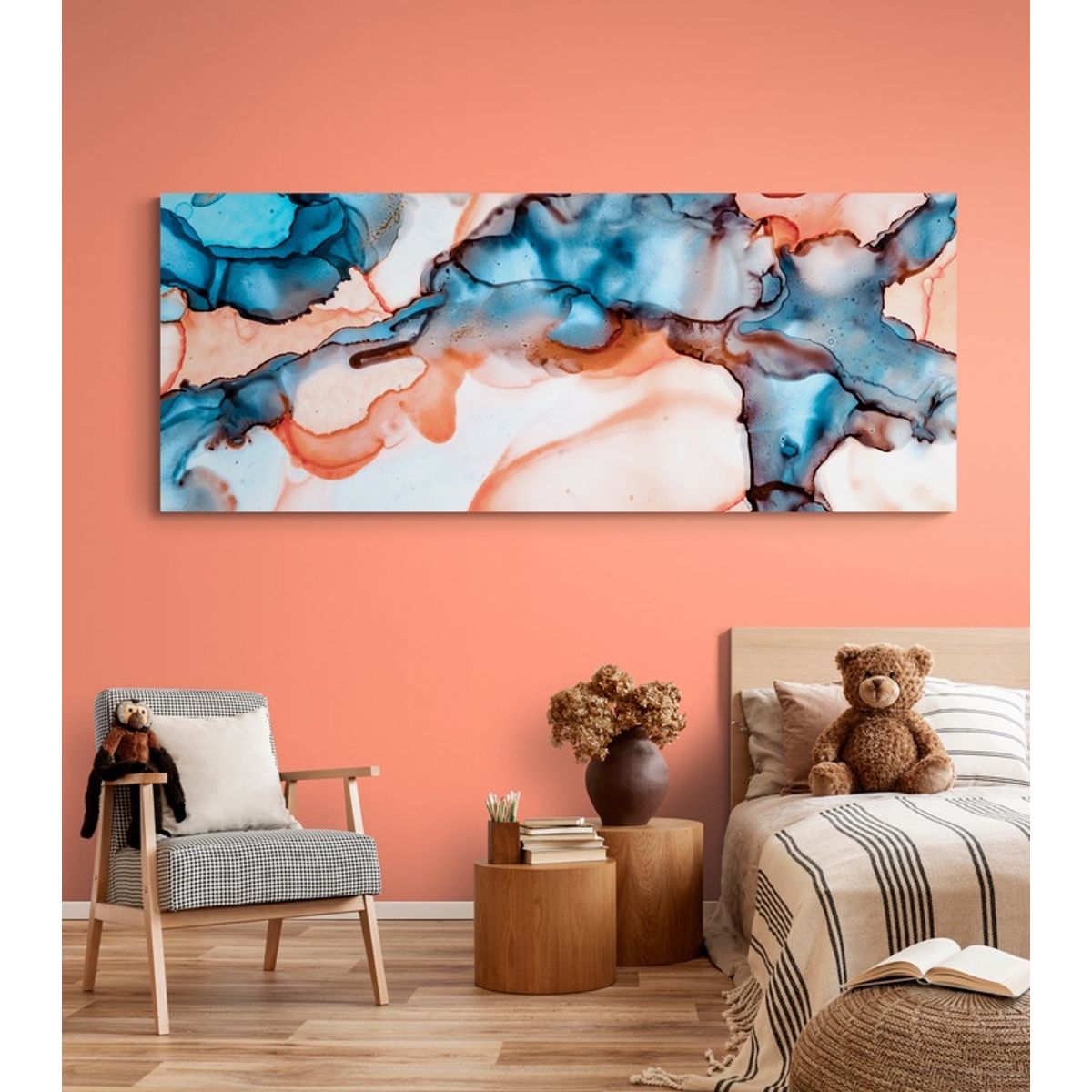 TAYRONA STORE - Cuadro En Lienzo Para Habitaciones Abstracto Colores 273 100x40cm