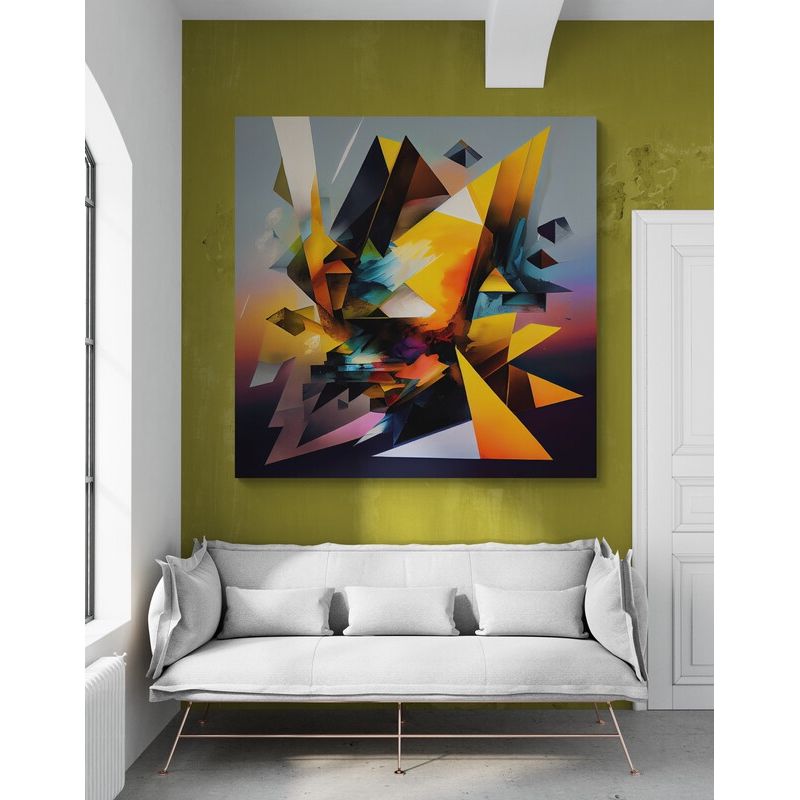 TAYRONA STORE - Cuadro En Lienzo Para Habitaciones Abstracto Colores 332 50x50cm