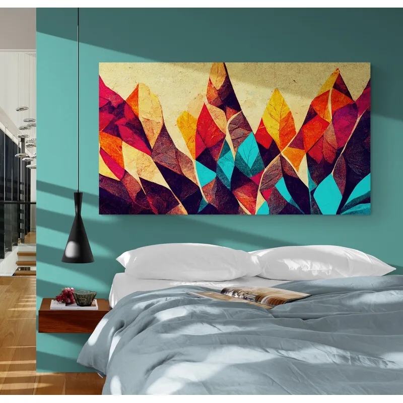 TAYRONA STORE - Cuadro En Lienzo Para Habitaciones Abstracto Colores 299 80x45cm