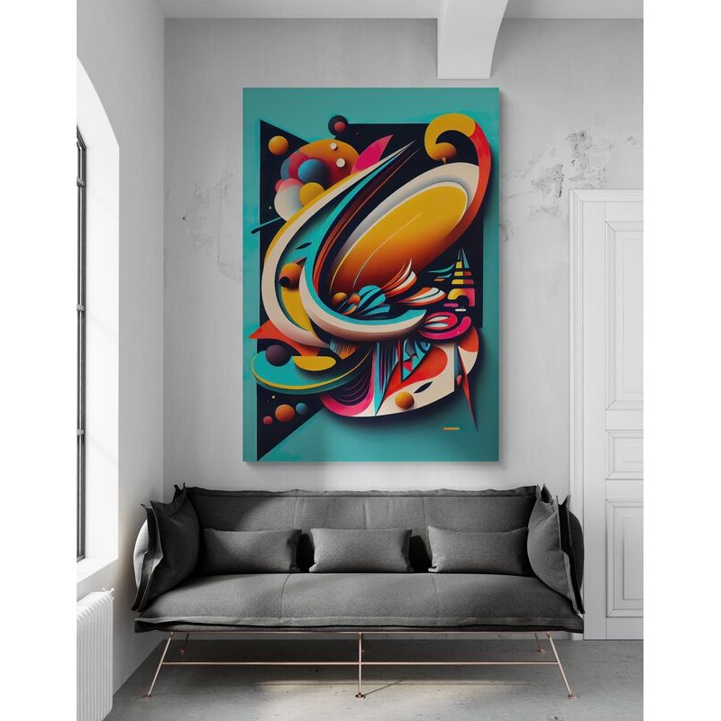 TAYRONA STORE - Cuadro En Lienzo Para Habitaciones Abstracto Colores 335 50x70cm
