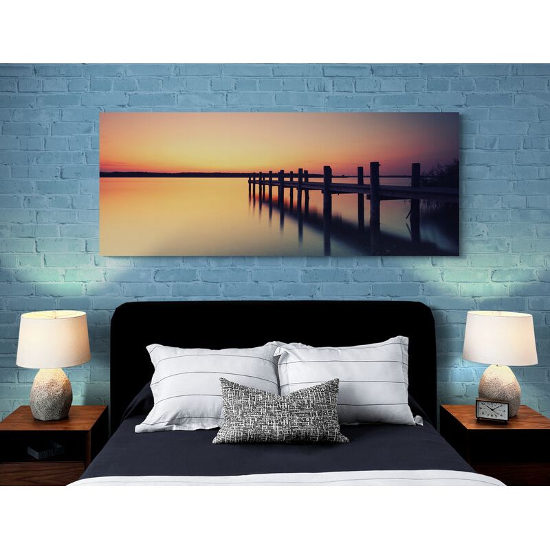 TAYRONA STORE - Cuadro En Lienzo Para Habitaciones Muelle Atardecer 008 150x75cm