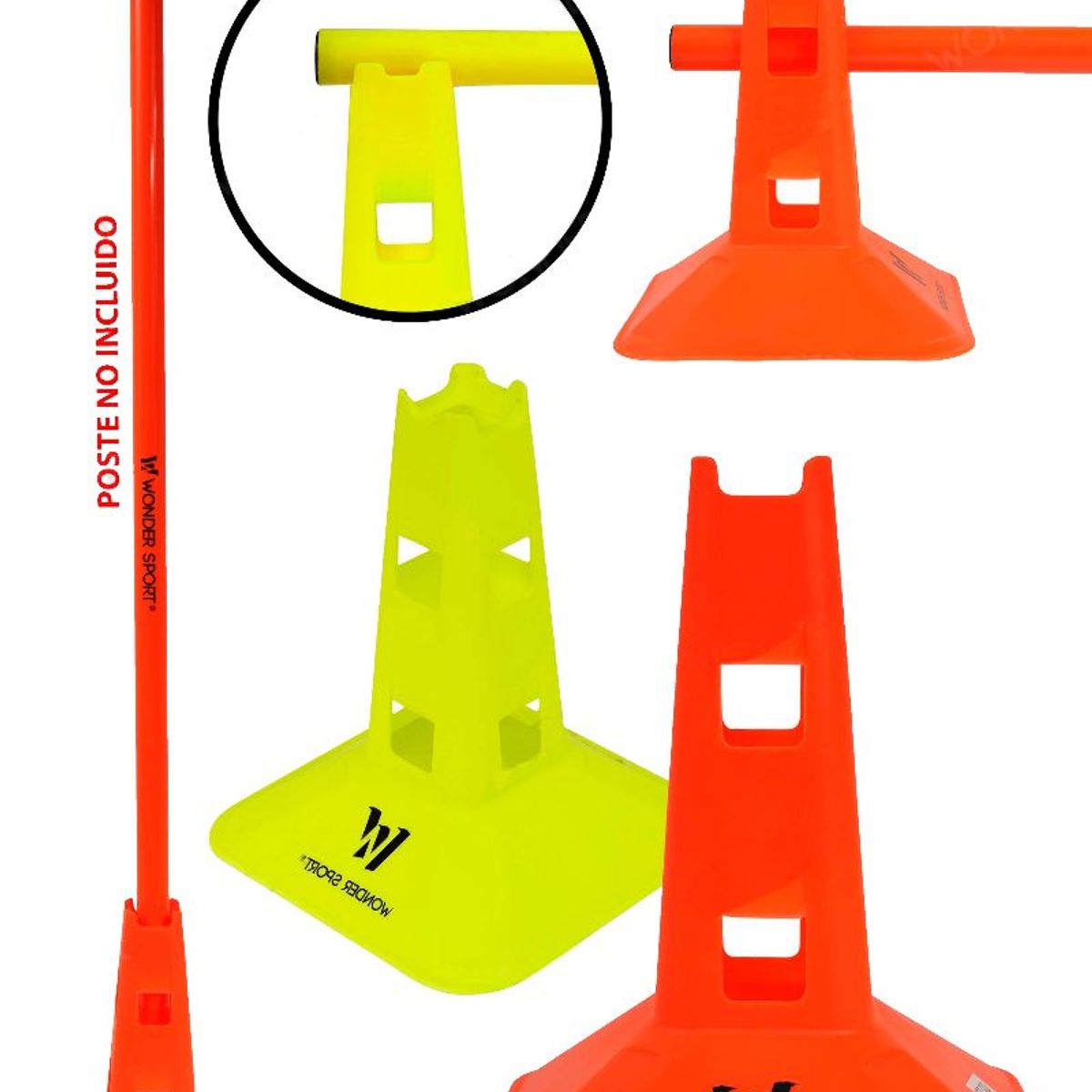 GENERICO - Cono Señalización Con Huecos 23 cm Entrenamiento Deportivo