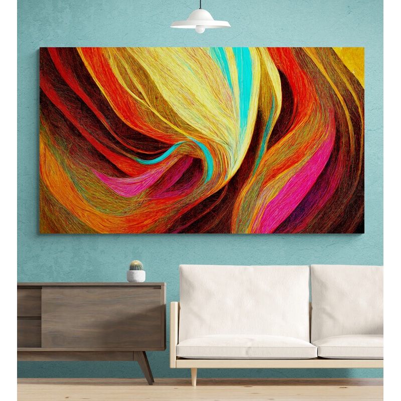 TAYRONA STORE - Cuadro En Lienzo Para Habitaciones Abstracto Colores 246 150x85cm