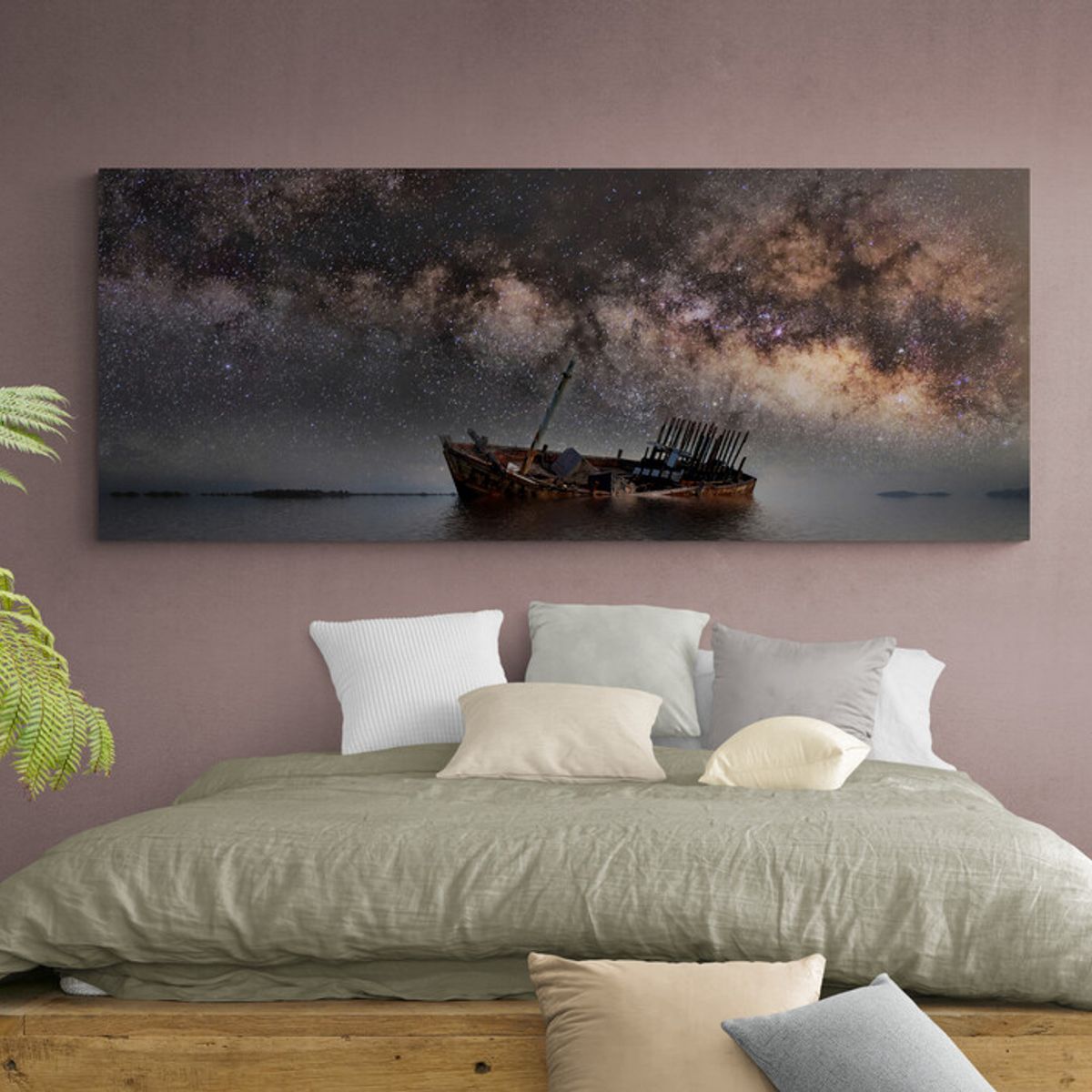 TAYRONA STORE - Cuadro En Lienzo Para Habitaciones Via Lactea 005 100x40cm