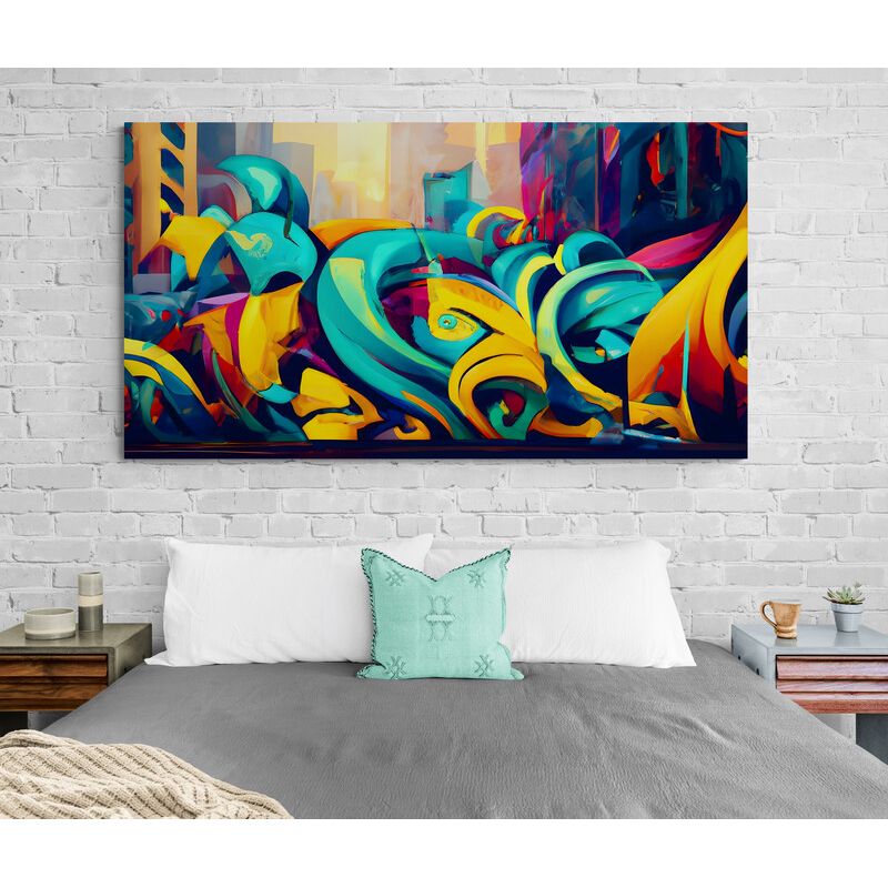 TAYRONA STORE - Cuadro Lienzo Habitaciones Abstracto Colores 266 110x60cm