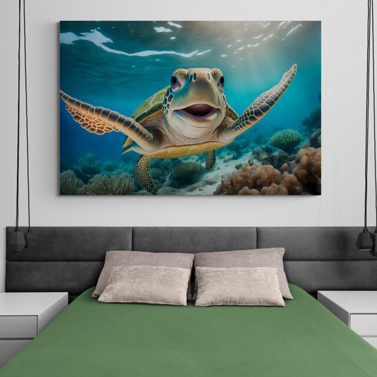 TAYRONA STORE - Cuadro En Lienzo Para Habitaciones Tortugas 044 70x50cm