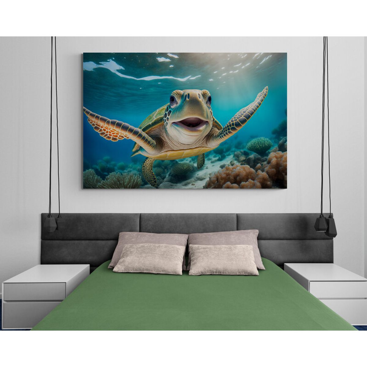 TAYRONA STORE - Cuadro En Lienzo Para Habitaciones Tortugas 044 70x50cm