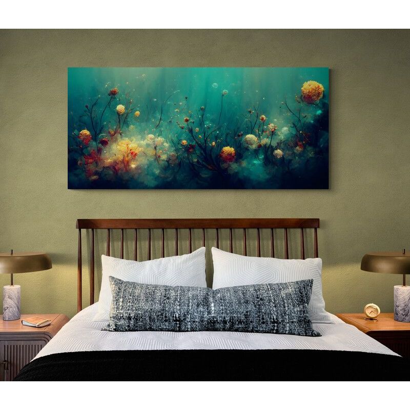 TAYRONA STORE - Cuadro En Lienzo Para Habitaciones Flores 447 75x40cm